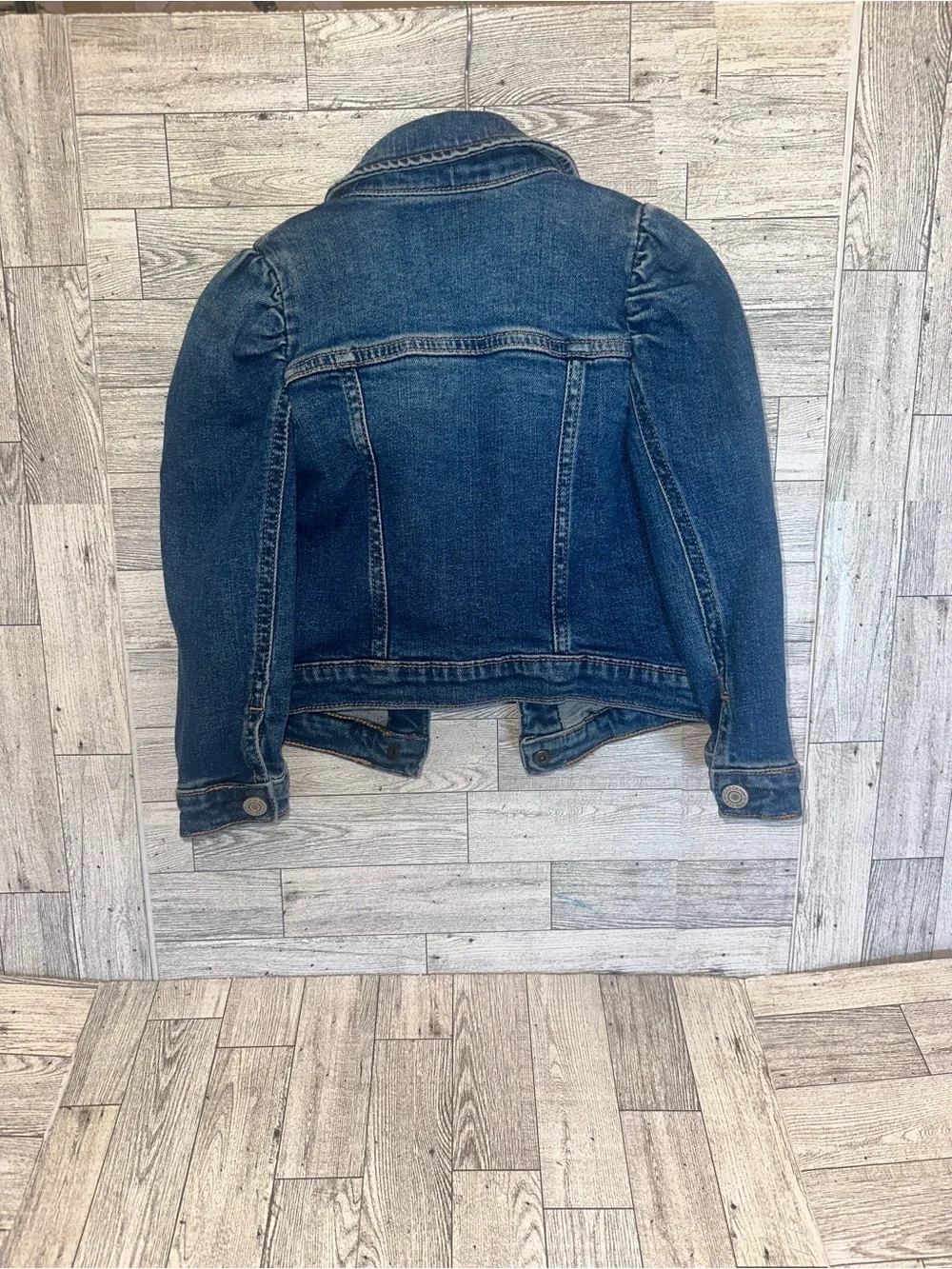 GAP Girls Blue puff shoulder Denim Button-Up Jacket size 4years